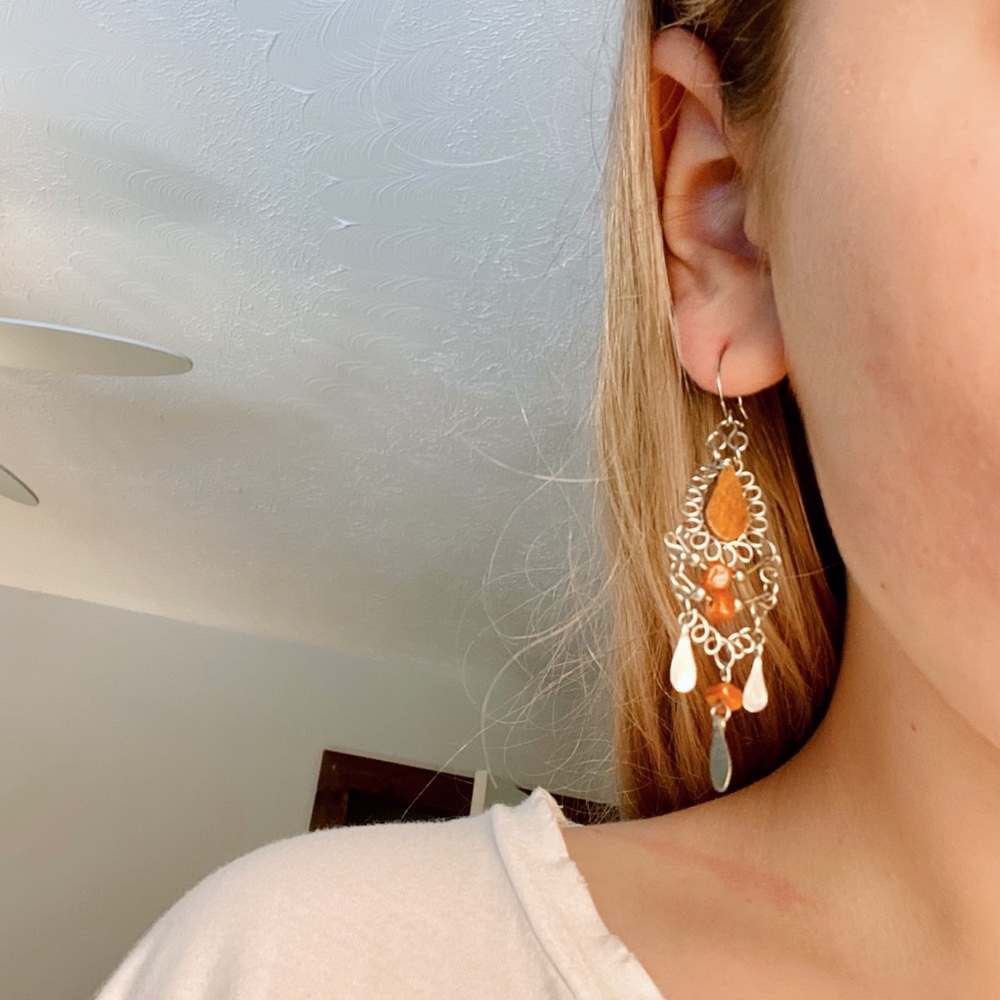 ☼ cute orange earrings - Picture 1 of 2